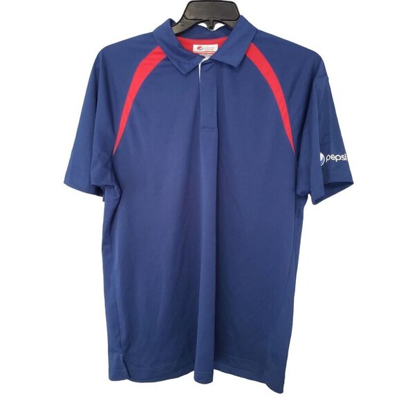 Pepsi Aramark Polo Shirt Vented Employee Uniform Embroidered Blue Red Mens Size - Picture 1 of 7